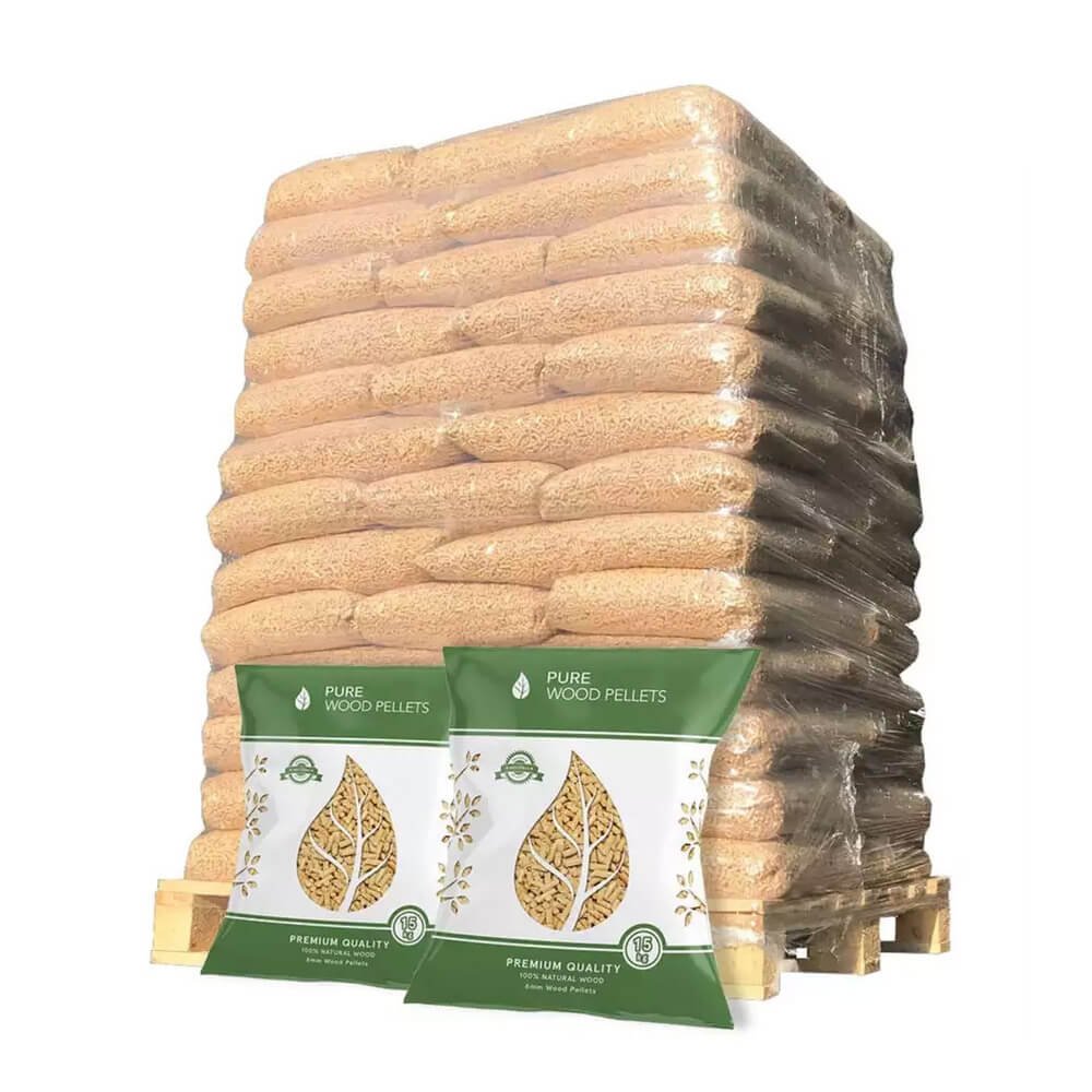 Pellets de madeira de faia – Palete com 60 sacos de 15 kg