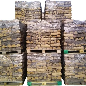Lenha seca em forno – Carvalho e Faia – Torneiras de 33 cm, palete de 2,5 estéreos (1,75 m³)