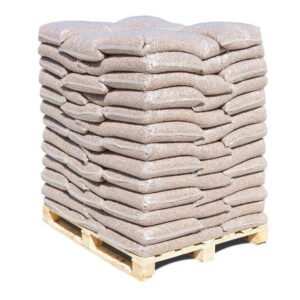 Pellet de madeira DIN Plus – Palete com 75 sacos de 10 kg