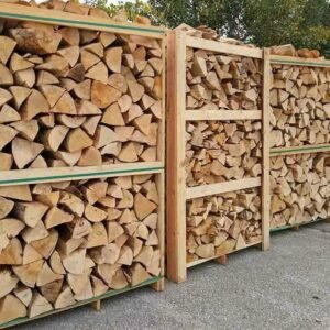 Lenha para queima premium 50 cm – Embalada em palete de 2 m³ / 2,5 estéreos